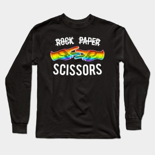 Rock Paper Scissors Lesbian Pride Rainbow Lgbt Long Sleeve T-Shirt